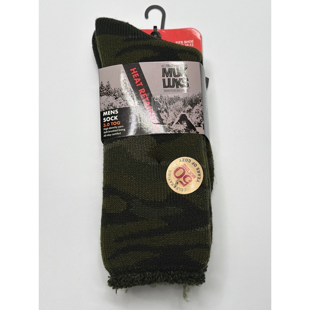 Muk‎ Luks Mens Heat Retainers 3.0 TOG Camo Thermal Socks Size Fits Shoe 6-13